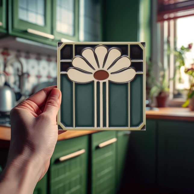 Carreau Mouvement d'artisanat d'art de symétrie des fleurs (Créateur téléchargé)