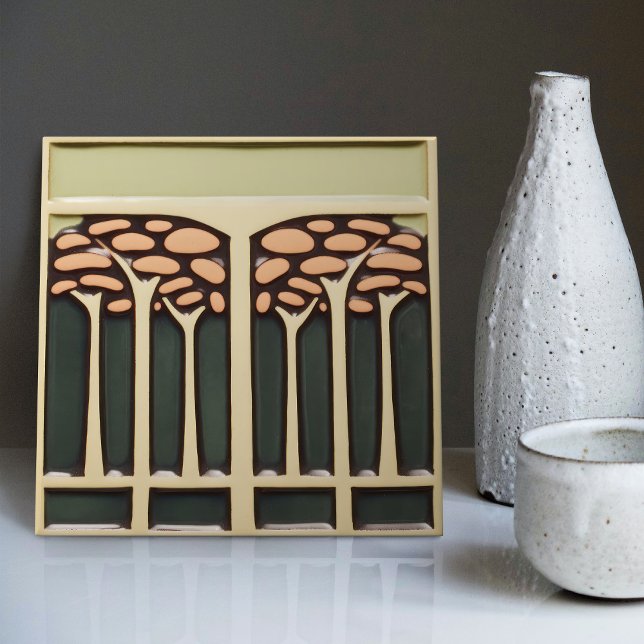 Carreau Mouvement d'artisanat d'art de symétrie des fleurs (Créateur téléchargé)