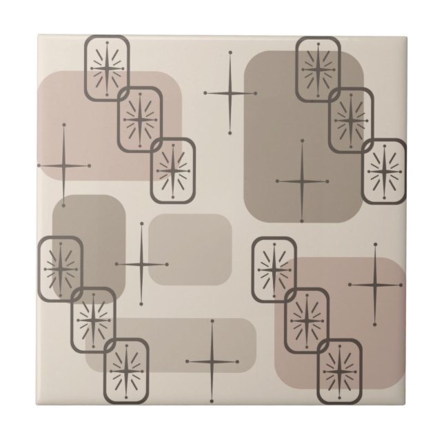 Carreau Moyen Siècle moderne Spoutnik Taupe (Devant)