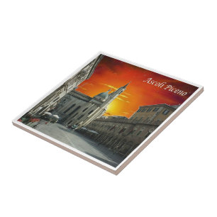 Carreau MRC024 ASCOLI PICENO, coucher du soleil, Italie,