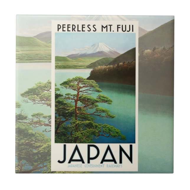 Carreau Mt Fuji Japon affiche Voyage Art Vintage (Devant)