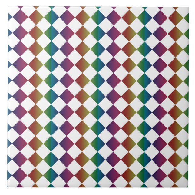 Carreau Multicolore Diamant Harlequin Damier  (Devant)