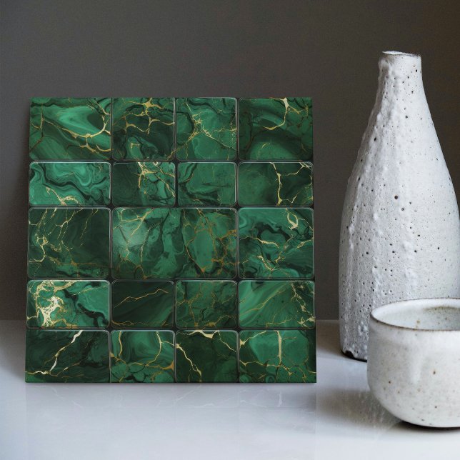 Carreau Mur vert émeraude Décor Mosaïque moderne et chic (Créateur téléchargé)