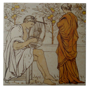 Carreau Musiciens de Repro Wedgwood néoclassique Orange G