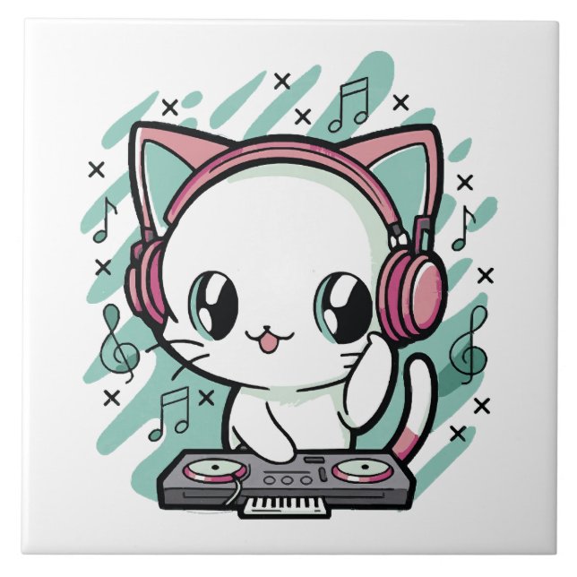 Carreau musique de chat (Devant)