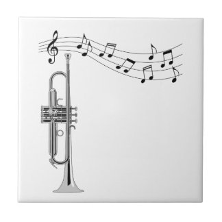 Carreau Musique de trompette avec notes musicales