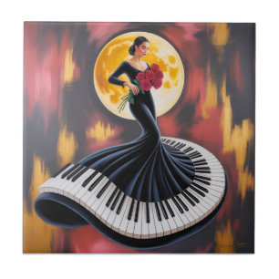Carreau Musique Élégante de Piano Création Artistique Fémi
