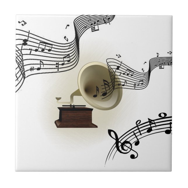 Carreau Musique et conception de gramophone (Devant)