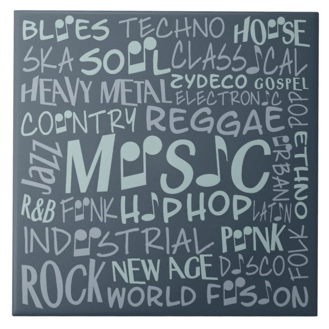 Carreau Musique Genres Word Collage tuiles (Devant)