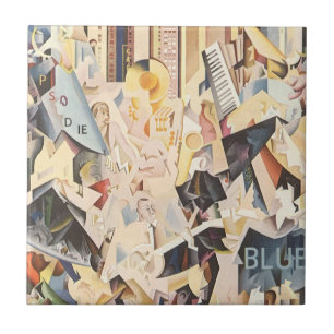 Carreau Musique vintage, jazz Art Déco, Rhapsody in Blue