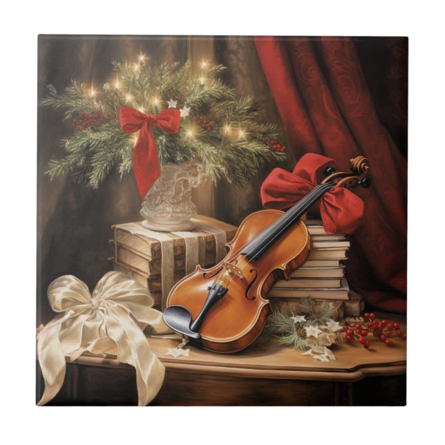 Carreau Musique violon de Noël (Devant)