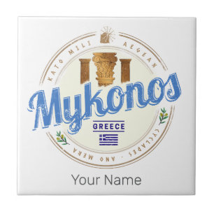 Carreau Mykonos Cyclades Îles Grèce Souvenir Vintage