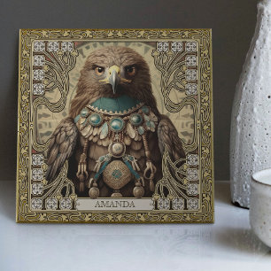 Carreau Mystical Hawk Spirit Animal Tribal Personnalisé
