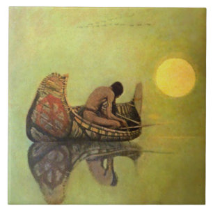 Carreau N C Wyeth Peinture occidentale "Le Pêcheur silenci