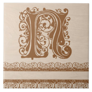 Carreau N Monogramme Lumière Bois Brown Texture Carrelage