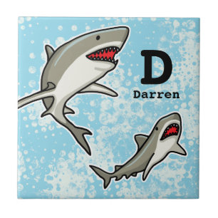 Carreau Nager, ajouter le nom et le monogramme de l'enfant