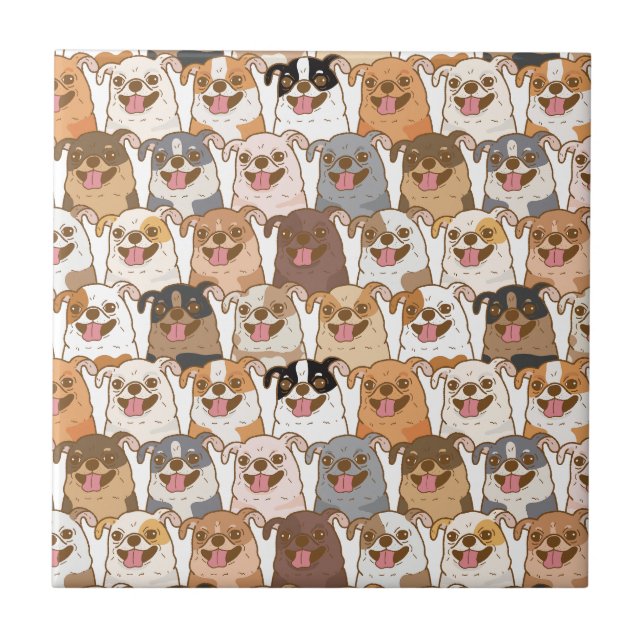 Carreau Napkins Motif Chihuahua (Devant)