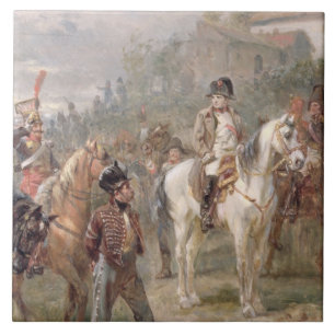 Carreau Napoléon et ses troupes (huile sur panneau) (paire