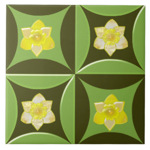 Carreau Narcisse dans le trou dans la porte de la grange