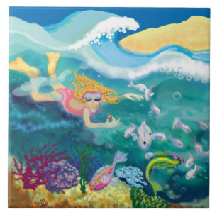 Carreau natation de vacances tropicales