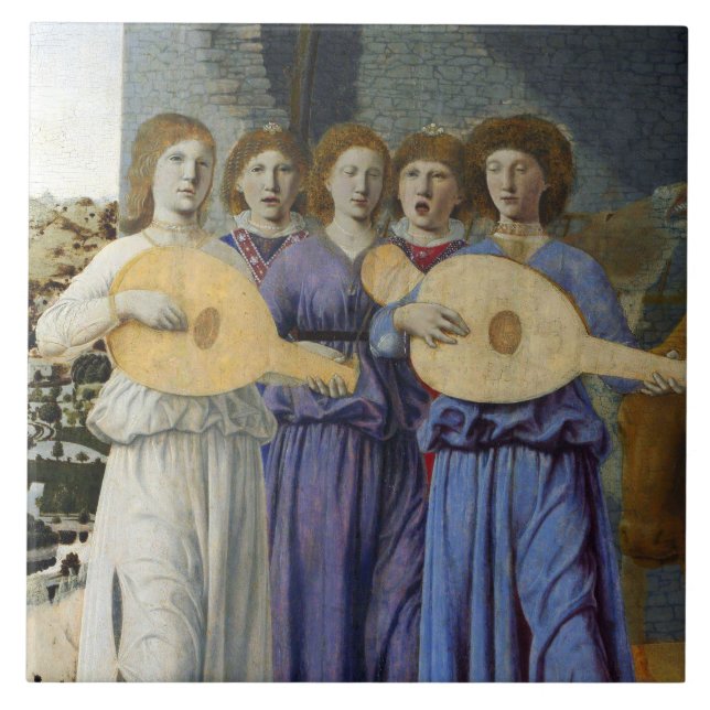 Carreau NATIVITÉ,ANGES DE NOËL par PIERO DELLA FRANCESCA (Devant)