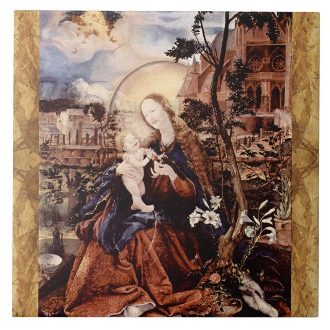 CARREAU NATIVITÉ AVEC DES LILLES BLANCHES - MAGIE DE NOËL (Devant)