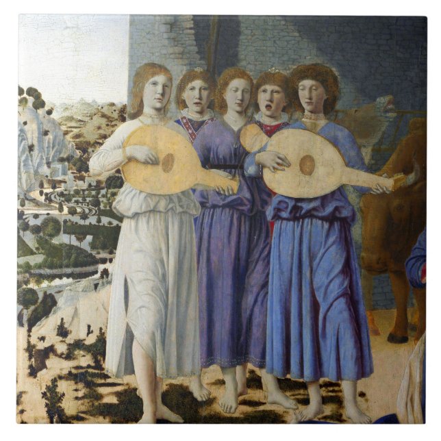 Carreau NATIVITÉ DE JÉSUS, ANGES par PIERO DELLA FRANCESCA (Devant)