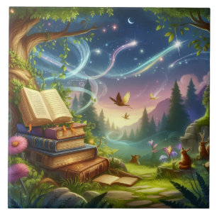 Carreau Nature magique et vieux livres Carrelage en cérami
