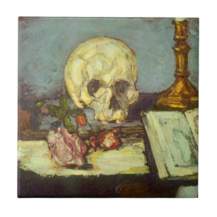Carreau Nature morte avec crâne, bougie, livre de Paul Céz