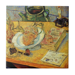 Carreau Nature morte avec planche à dessin par Vincent van