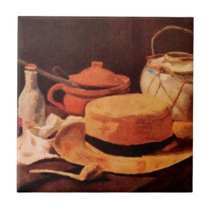Carreau Nature morte Chapeau de paille jaune de Vincent va