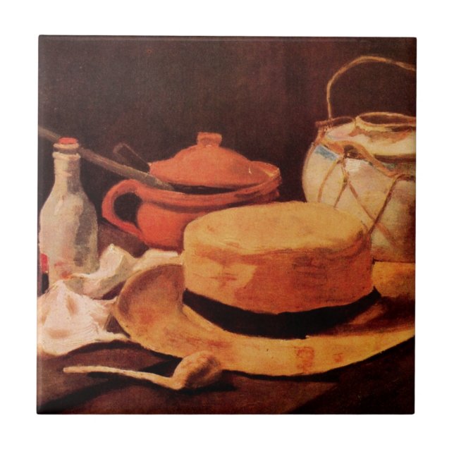 Carreau Nature morte Chapeau de paille jaune de Vincent va (Devant)