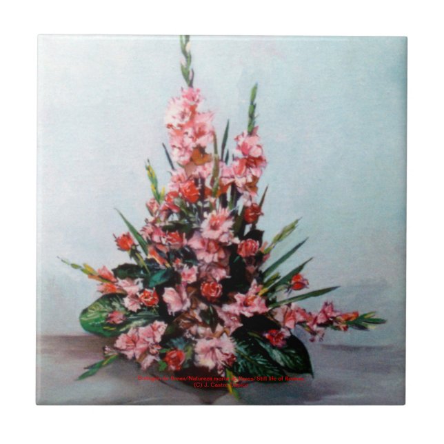 Carreau Nature morte de fleurs/Still life of flowers (Devant)