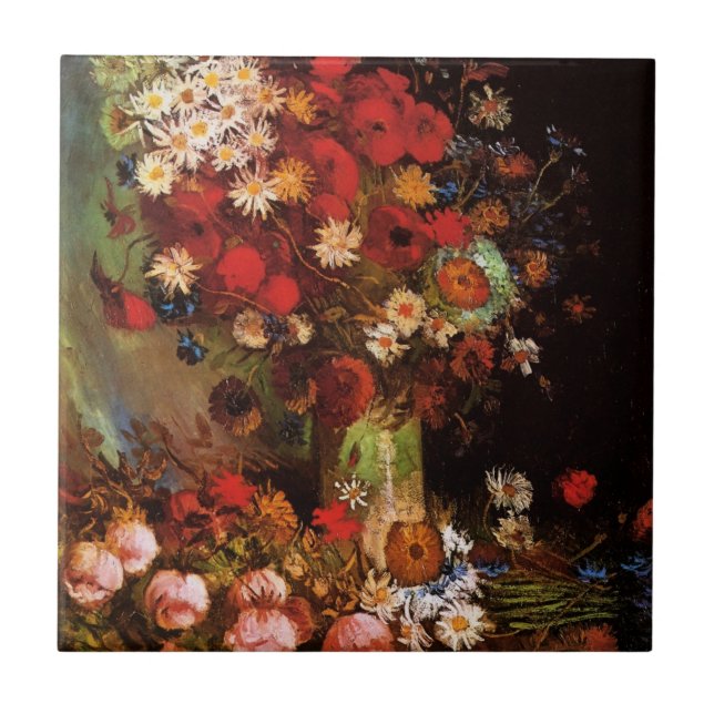 Carreau Nature morte Fleurs dans un vase de Vincent van Go (Devant)