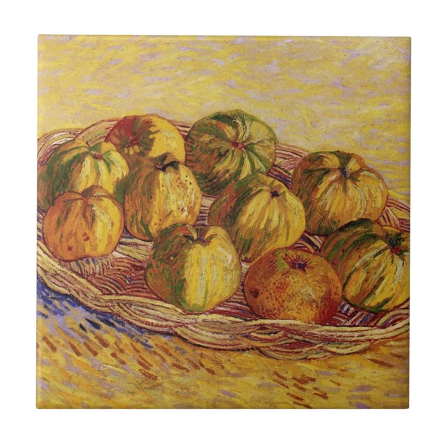 Carreau Nature morte, panier de pommes de Vincent van Gogh (Devant)