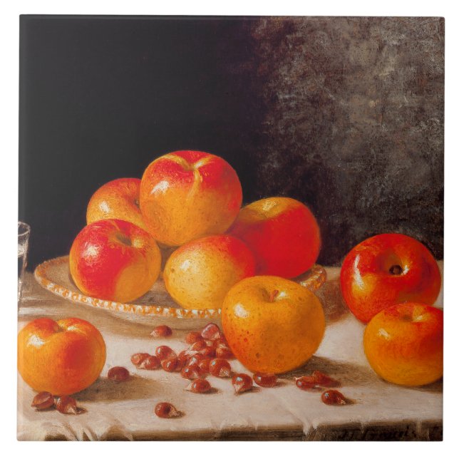 Carreau Nature morte, pommes et châtaignes (Devant)