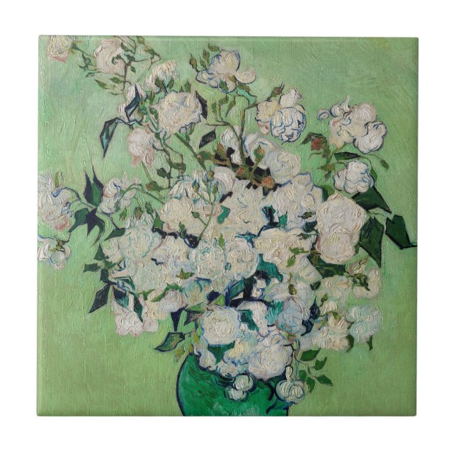 Carreau Nature morte Roses dans un vase par Vincent van Go (Devant)