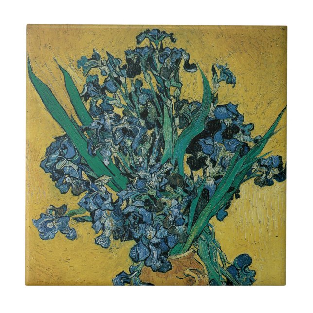 Carreau Nature morte Vase aux iris de Vincent van Gogh (Devant)