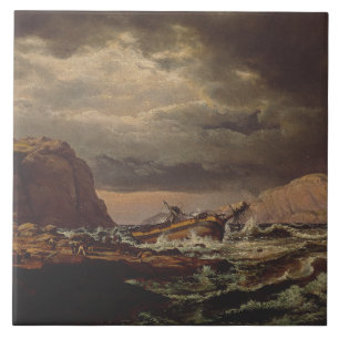 Carreau Naufrage sur la côte norvégienne par Johan Dahl