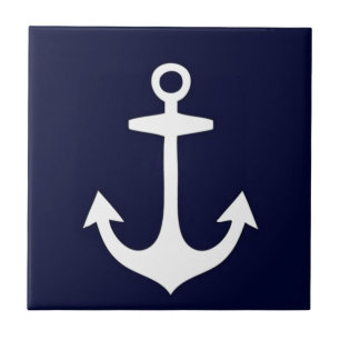 Carreau Nautique de bleu marine et blanc inspiré