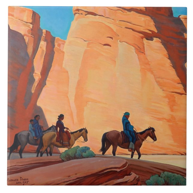Carreau « Navajos dans un canyon » par Maynard Dixon (Devant)