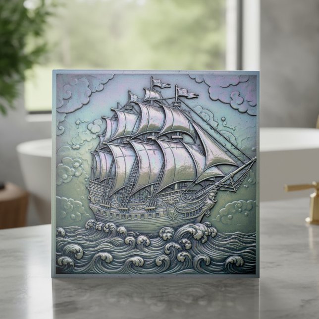 Carreau Navire à voiles iridescent métallique ID1223 (Créateur téléchargé)