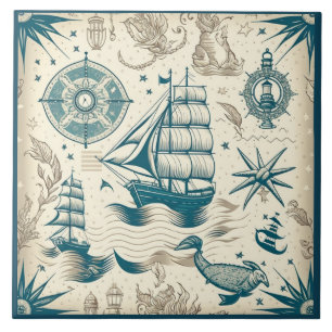 Carreau Navire nautique et océan Céramique à thème n° 18