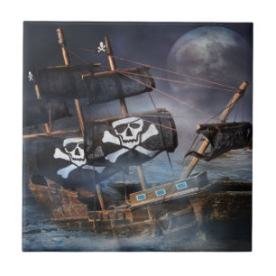 CARREAU NAVIRE PIRATE GHOST