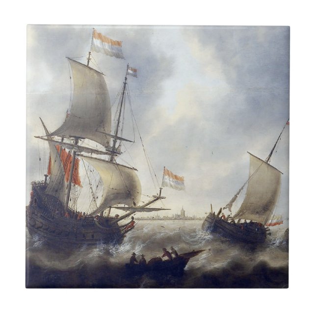 Carreau Navires en mer 1660 (Devant)