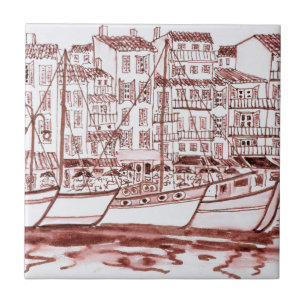 Carreau Navires nautiques amarrés dans le port  Cassis, F