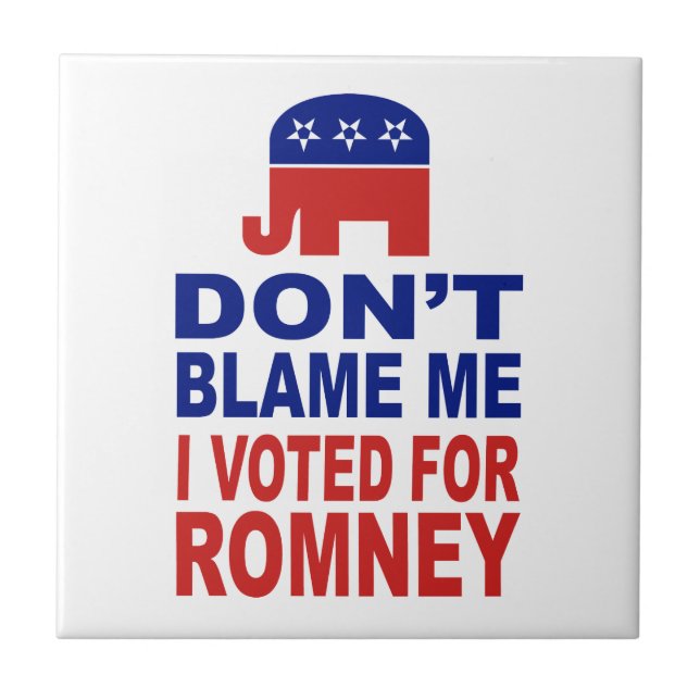 Carreau Ne me blâmez pas que j'ai voté pour Romney (Devant)