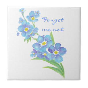 Carreau "Ne m'oublie pas", Jardin aux fleurs aquarelle