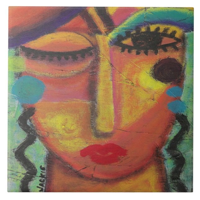 Carreau Ne vous souciez pas de la peinture acrylique Abstr (Devant)