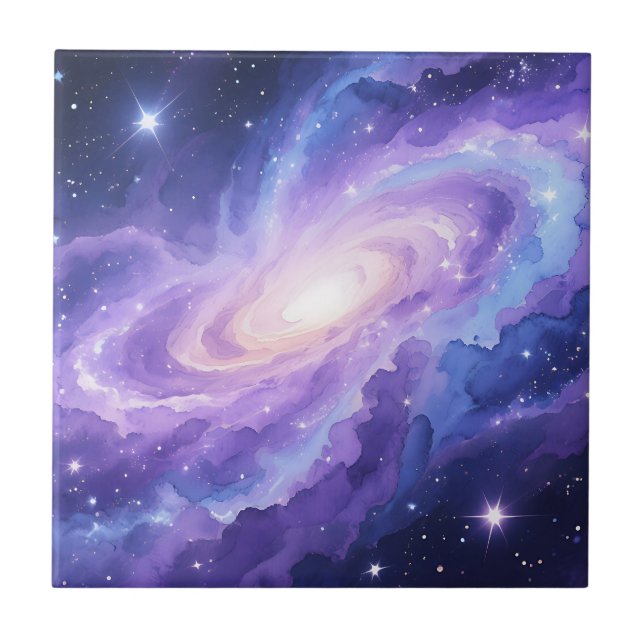Carreau Nébuleuse de galaxie spirale violette (Devant)